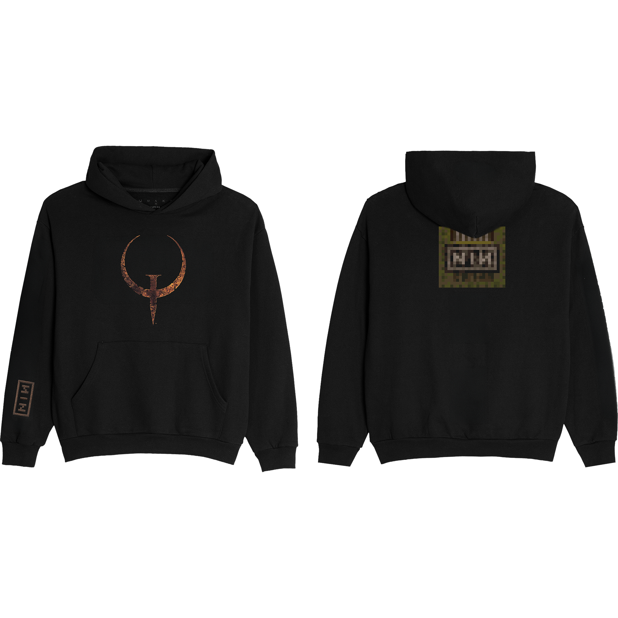 QUAKE X NIN 30TH HOODIE FRONT AND BACK