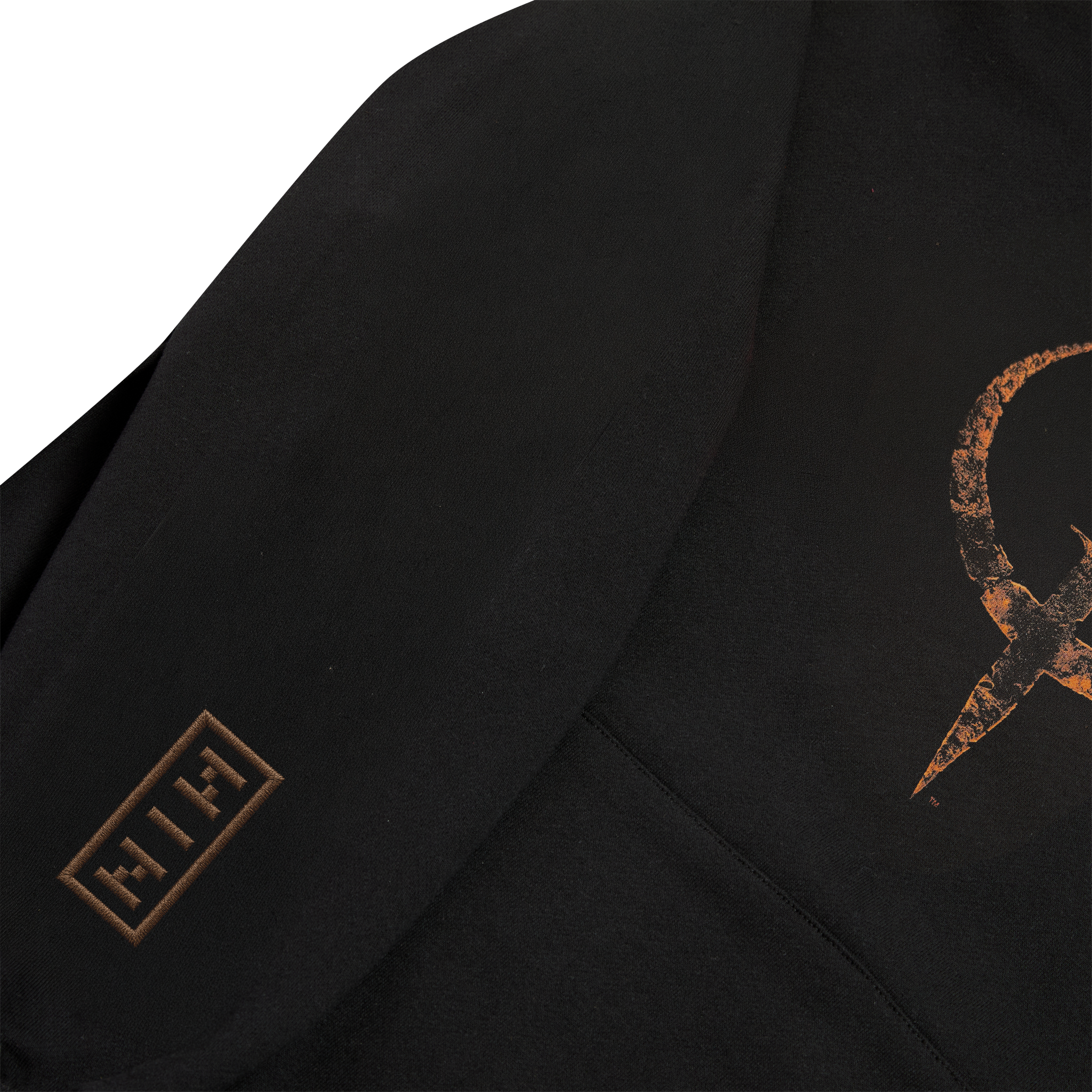 QUAKE X NIN 30TH HOODIE SLEEVE DETAIL